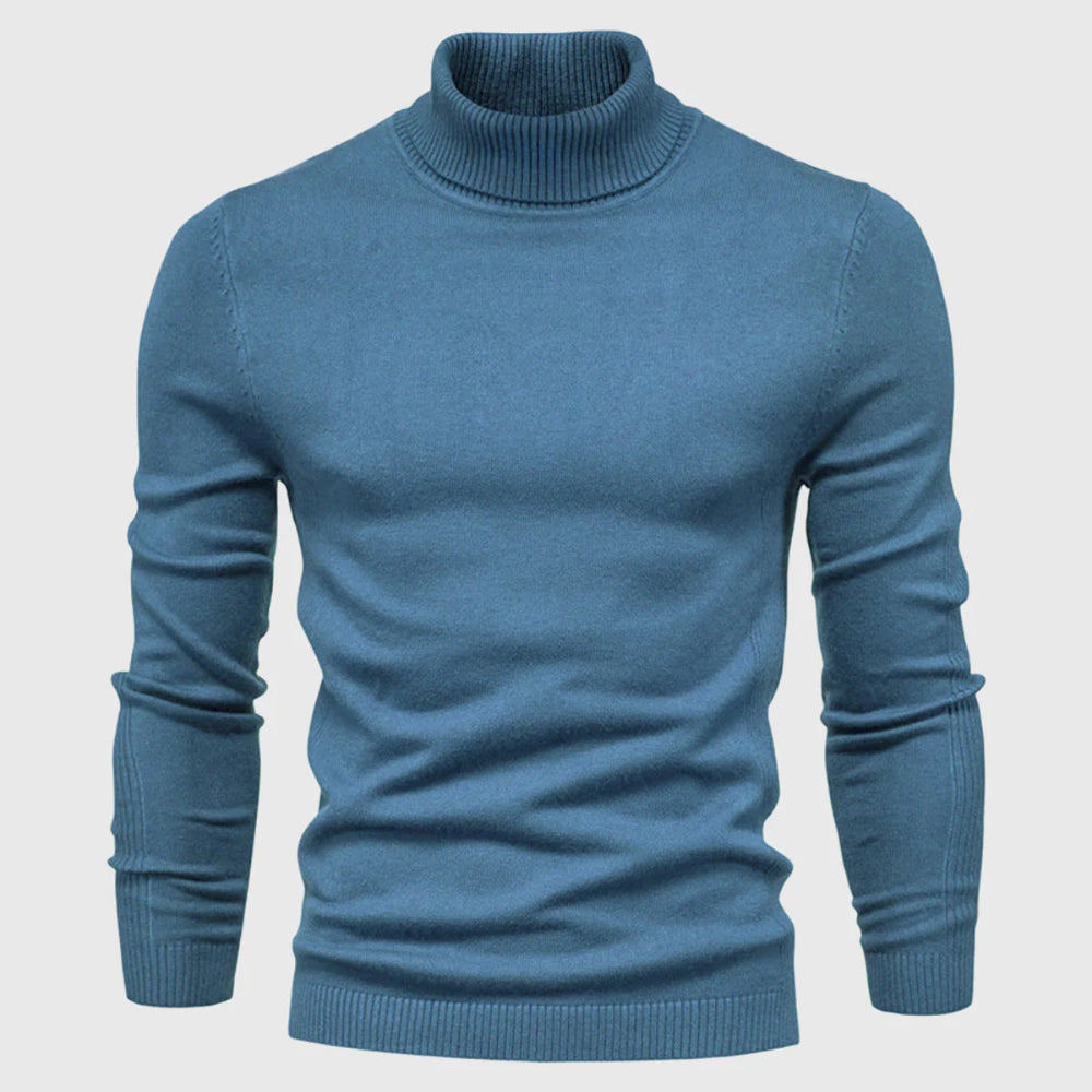 Men's Long Sleeve Turtleneck Sweater - High Neck Pullover