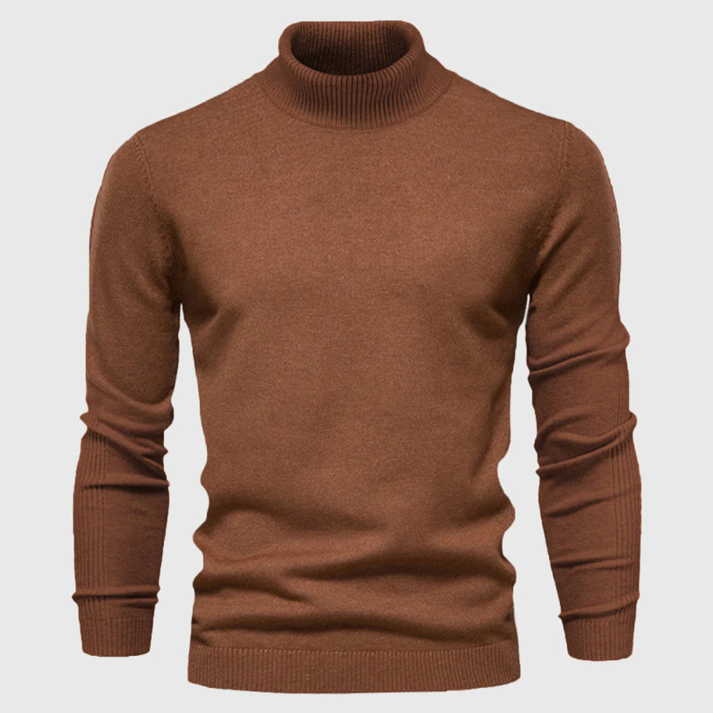 Men's Long Sleeve Turtleneck Sweater - High Neck Pullover