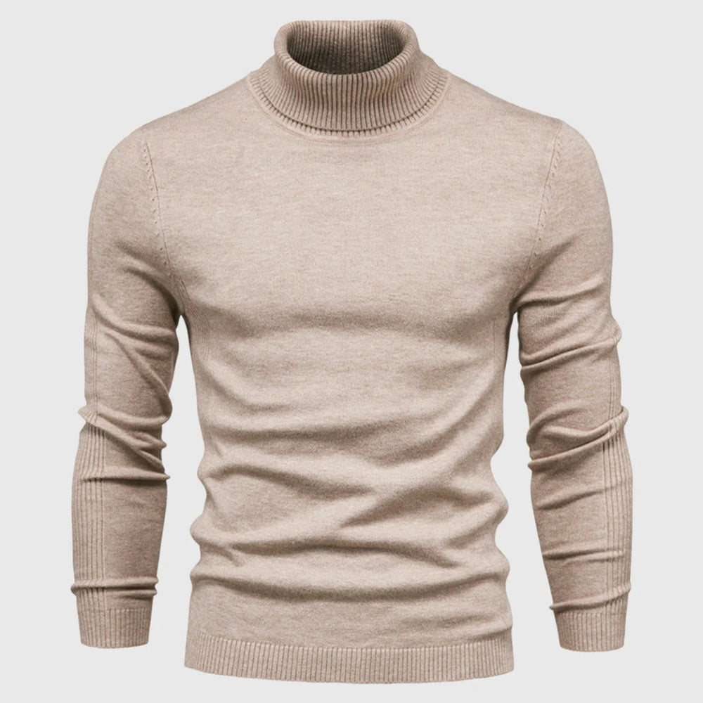 Men's Long Sleeve Turtleneck Sweater - High Neck Pullover