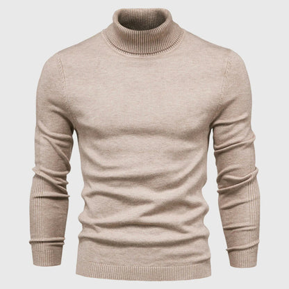 Men's Long Sleeve Turtleneck Sweater - High Neck Pullover