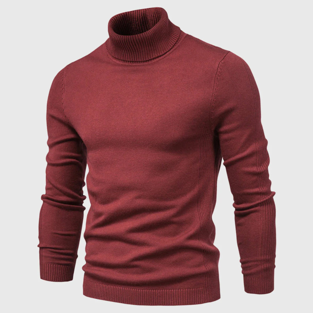 Men's Long Sleeve Turtleneck Sweater - High Neck Pullover