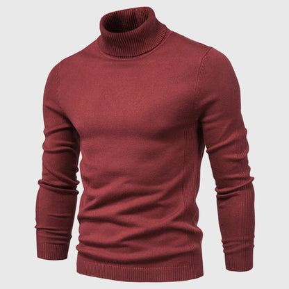 Men's Long Sleeve Turtleneck Sweater - High Neck Pullover