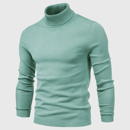 Men's Long Sleeve Turtleneck Sweater - High Neck Pullover