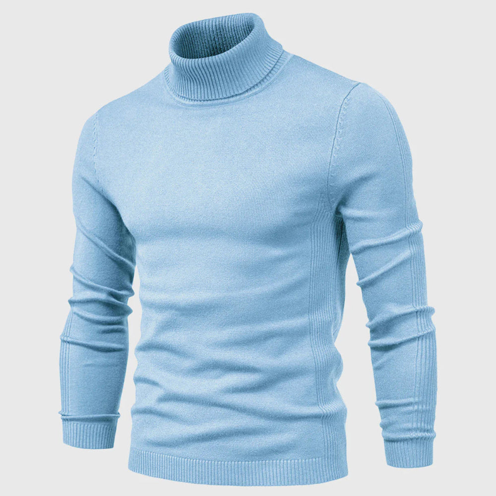 Men's Long Sleeve Turtleneck Sweater - High Neck Pullover