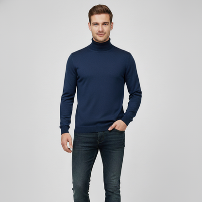 Men's Long Sleeve Turtleneck Sweater - High Neck Pullover