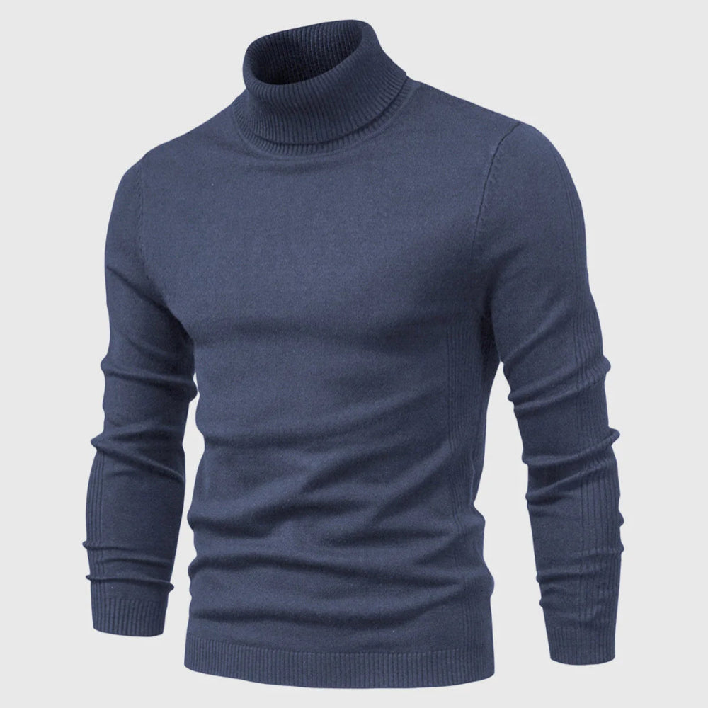Men's Long Sleeve Turtleneck Sweater - High Neck Pullover