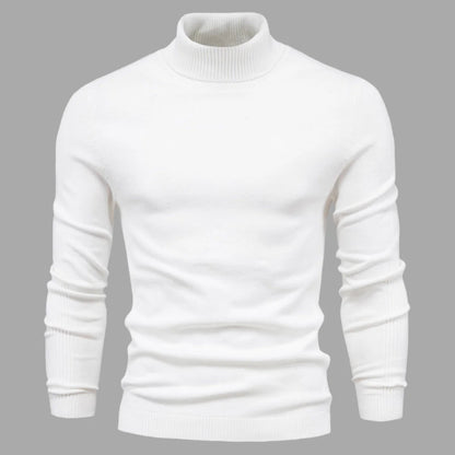 Men's Long Sleeve Turtleneck Sweater - High Neck Pullover