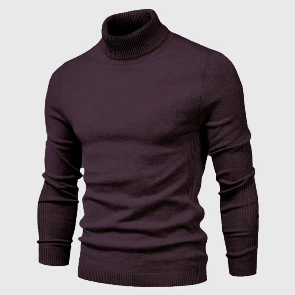 Men's Long Sleeve Turtleneck Sweater - High Neck Pullover