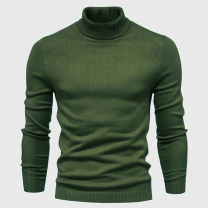 Men's Long Sleeve Turtleneck Sweater - High Neck Pullover