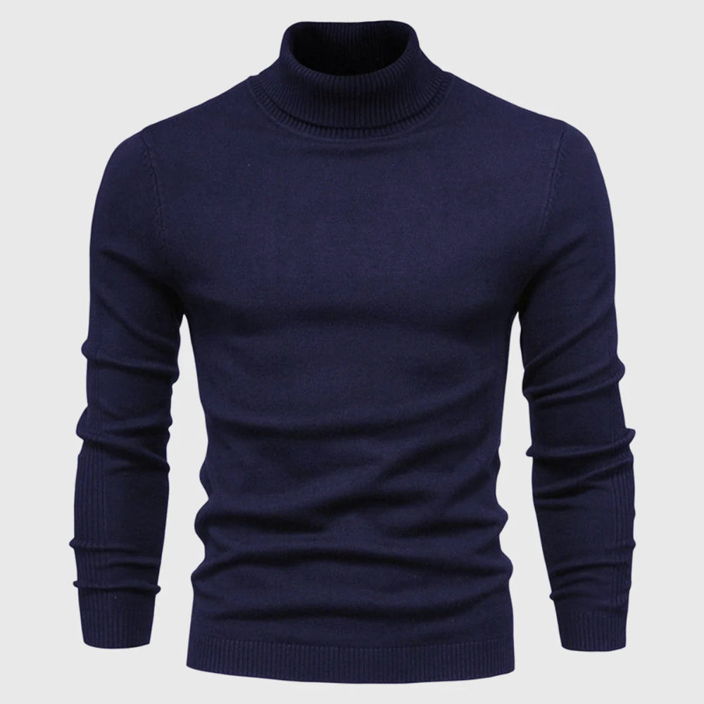 Men's Long Sleeve Turtleneck Sweater - High Neck Pullover