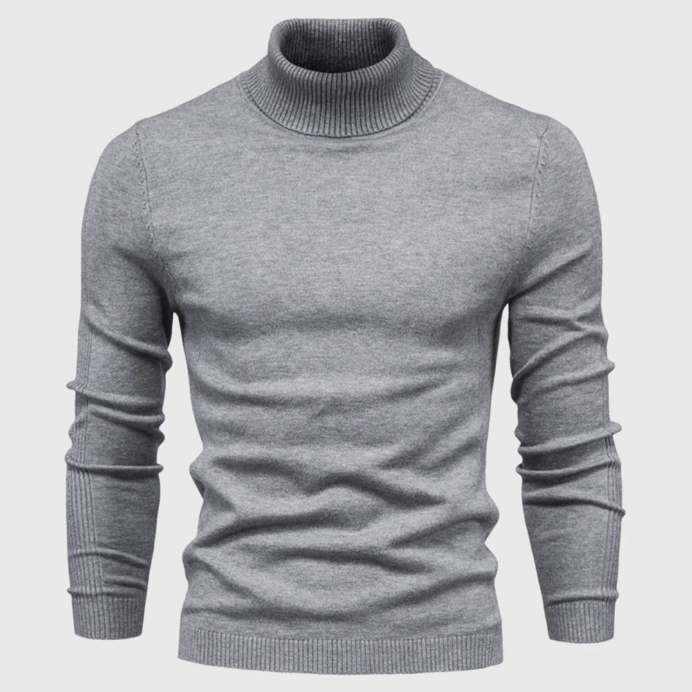 Men's Long Sleeve Turtleneck Sweater - High Neck Pullover