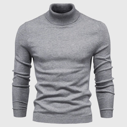 Men's Long Sleeve Turtleneck Sweater - High Neck Pullover