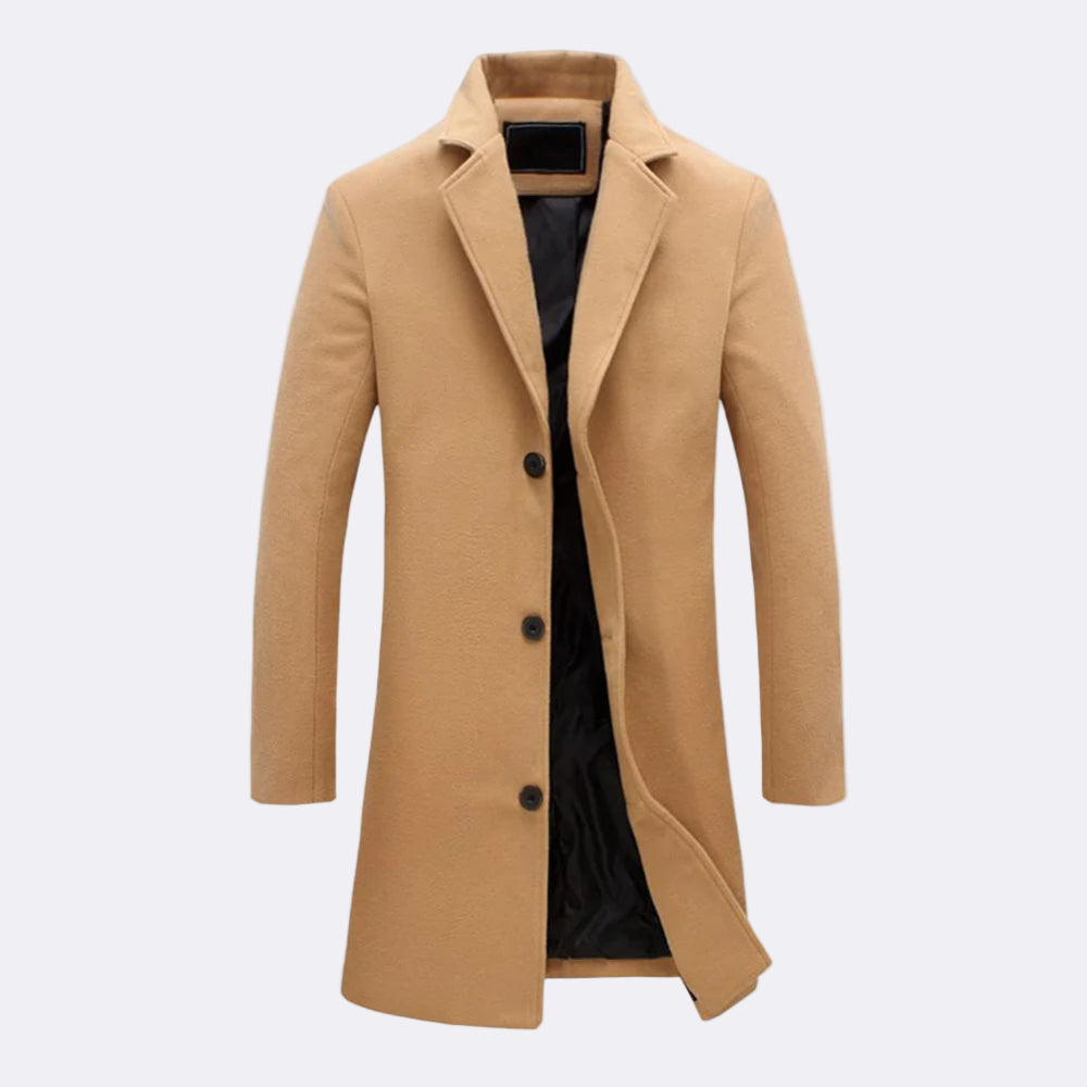 Men's Long Winter Overcoat Stylish Design Warm Cotton Fabric 3