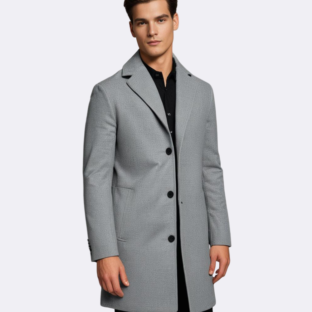 Men's Long Winter Overcoat Stylish Design Warm Cotton Fabric 5