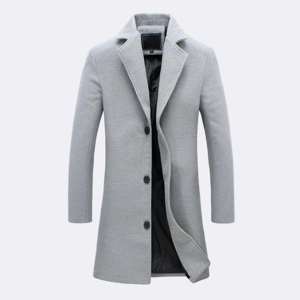 Men's Long Winter Overcoat Stylish Design Warm Cotton Fabric 6
