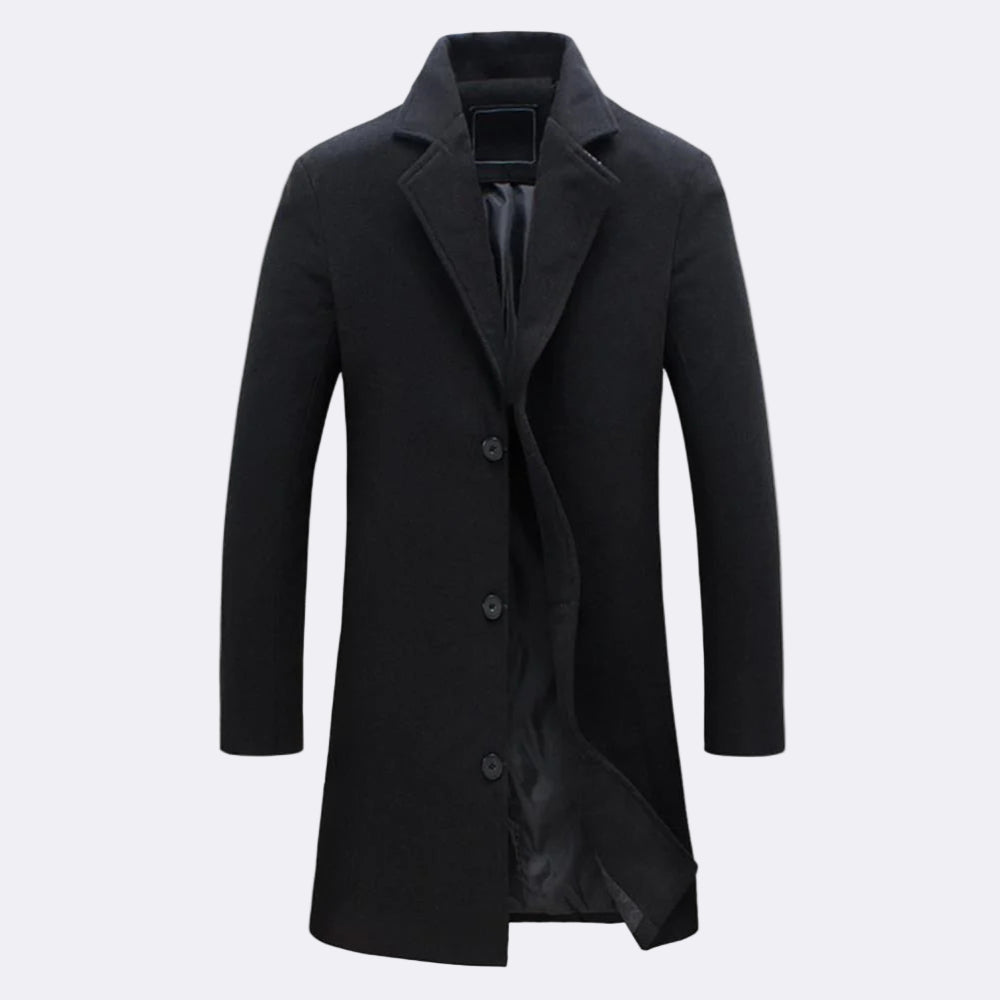 Men's Long Winter Overcoat Stylish Design Warm Cotton Fabric 9