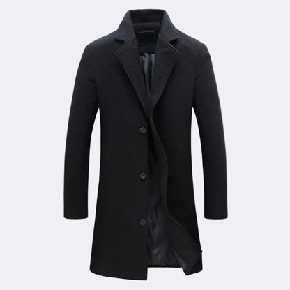 Men's Long Winter Overcoat Stylish Design Warm Cotton Fabric 9