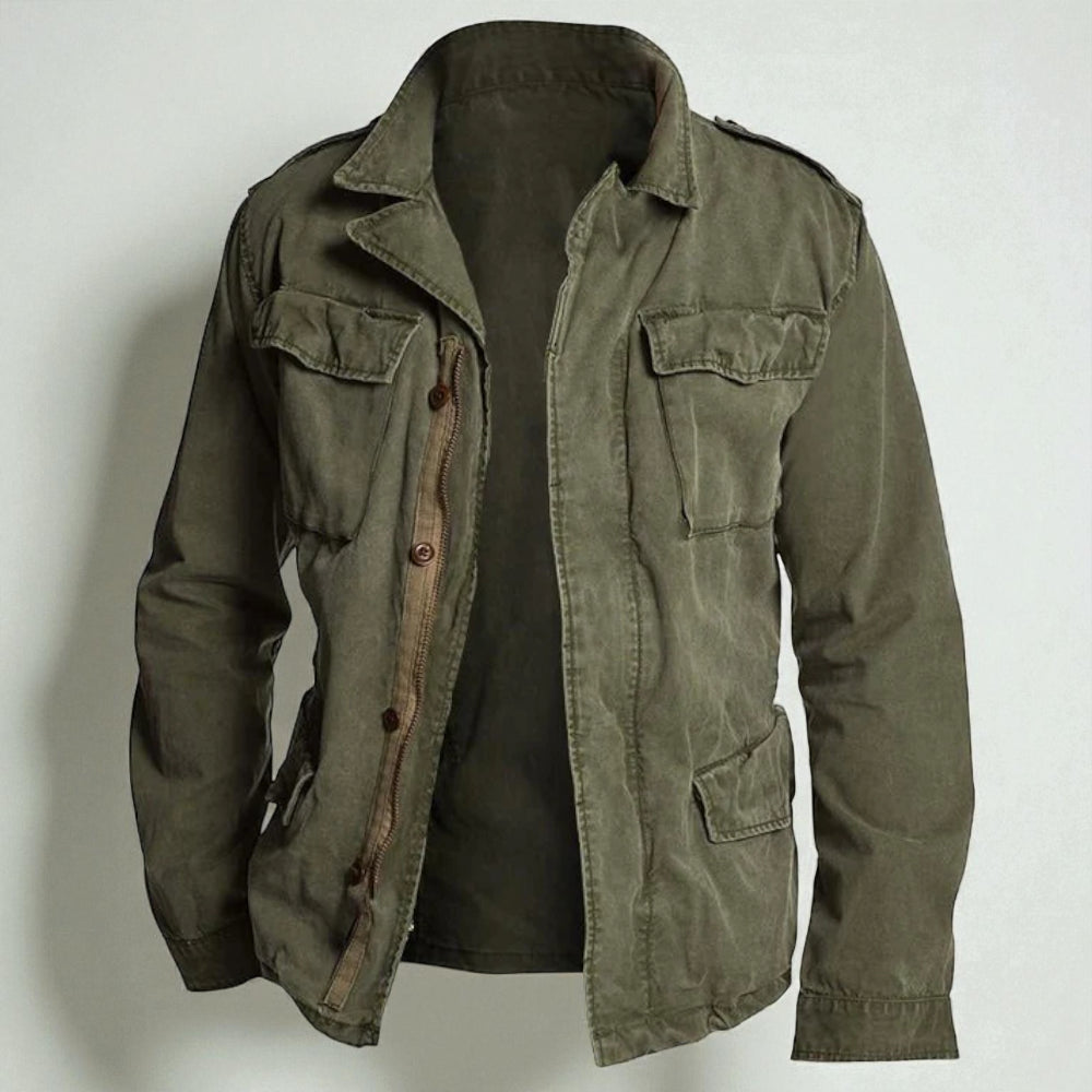Men's Military Utility Field Jacket - Multi Pocket Style