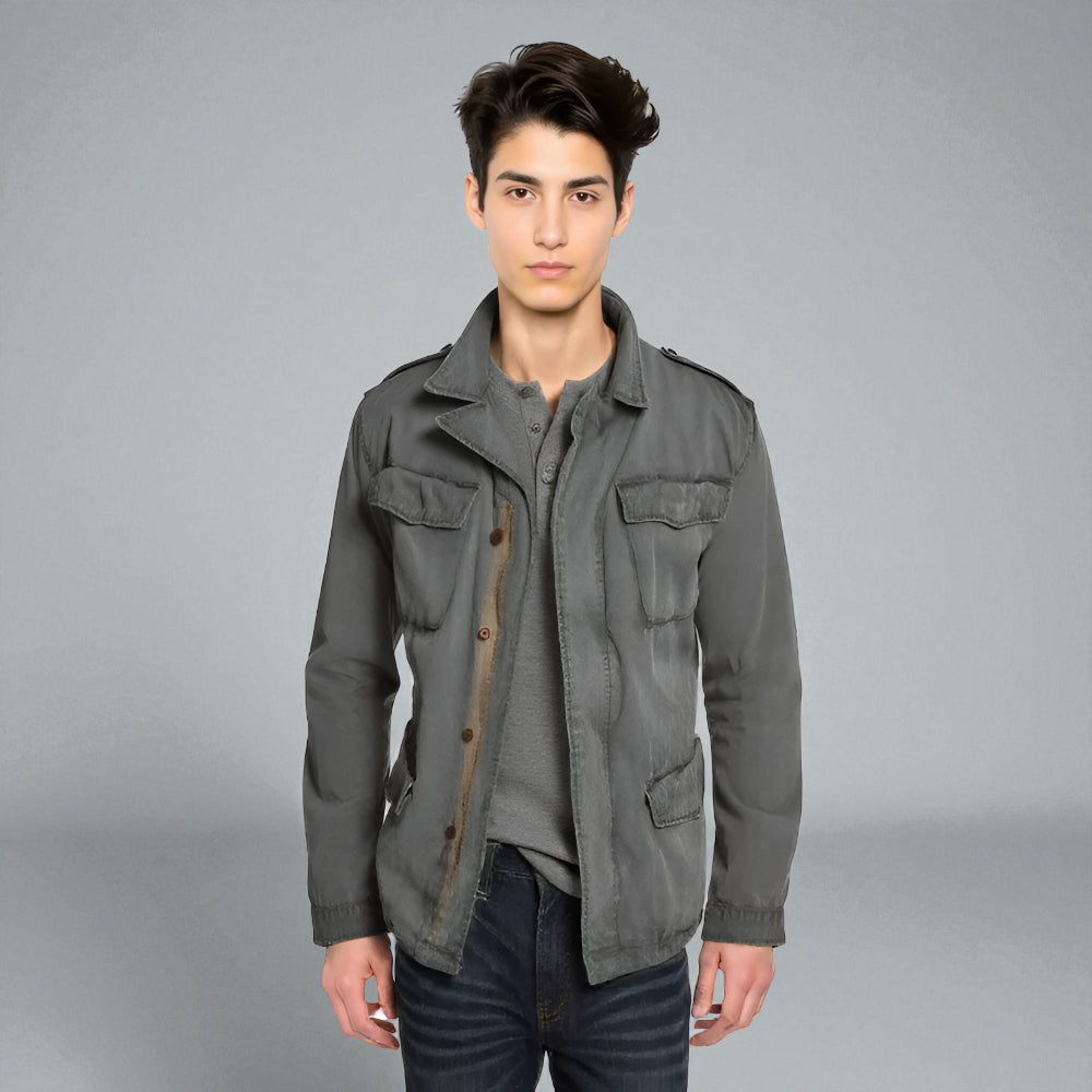 Men's Military Utility Field Jacket - Multi Pocket Style