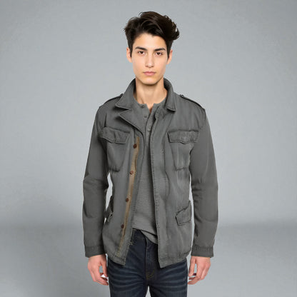 Men's Military Utility Field Jacket - Multi Pocket Style