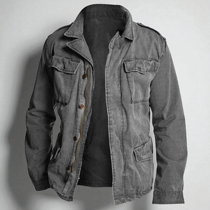 Men's Military Utility Field Jacket - Multi Pocket Style