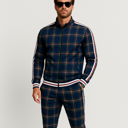 Men’s Plaid Two Piece Set | Pants and Top, Sporty