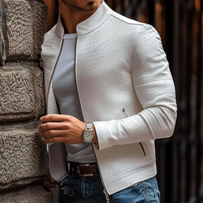Men's Premium Textured Leather Jacket - Fitted Style