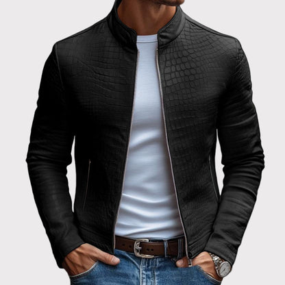 Men's Premium Textured Leather Jacket - Fitted Style