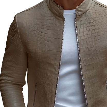 Men's Premium Textured Leather Jacket - Fitted Style