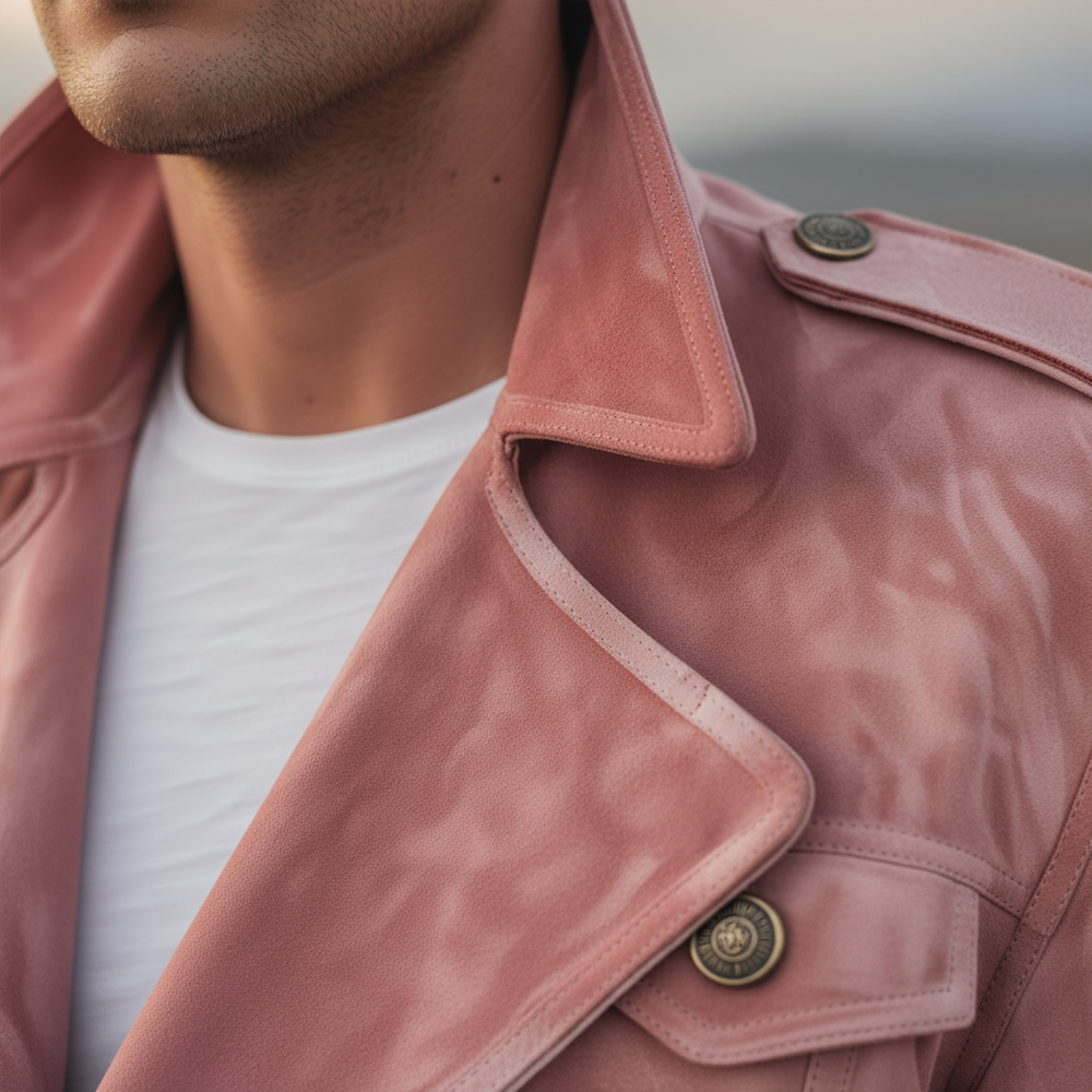 Men's Retro Western Suede Double-Breasted Jacket 5