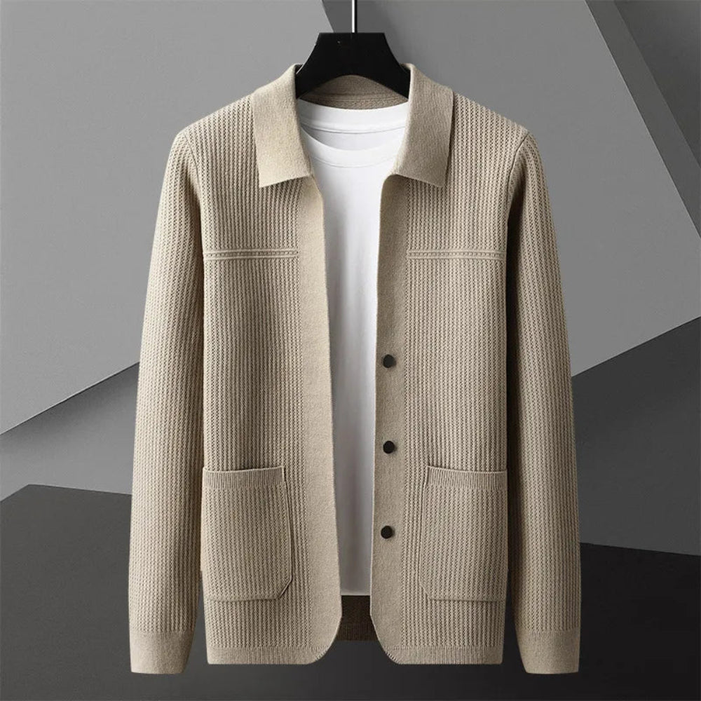 Men's Ribbed Cardigan Lightweight Stylish Layering Top 3