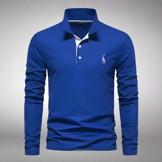 Men’s Slim Fit Long Sleeve Polo Shirt | Casual Classic