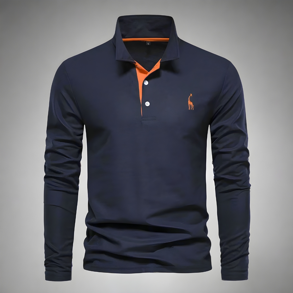 Men’s Slim Fit Long Sleeve Polo Shirt | Casual Classic