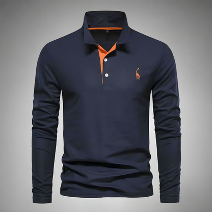 Men’s Slim Fit Long Sleeve Polo Shirt | Casual Classic