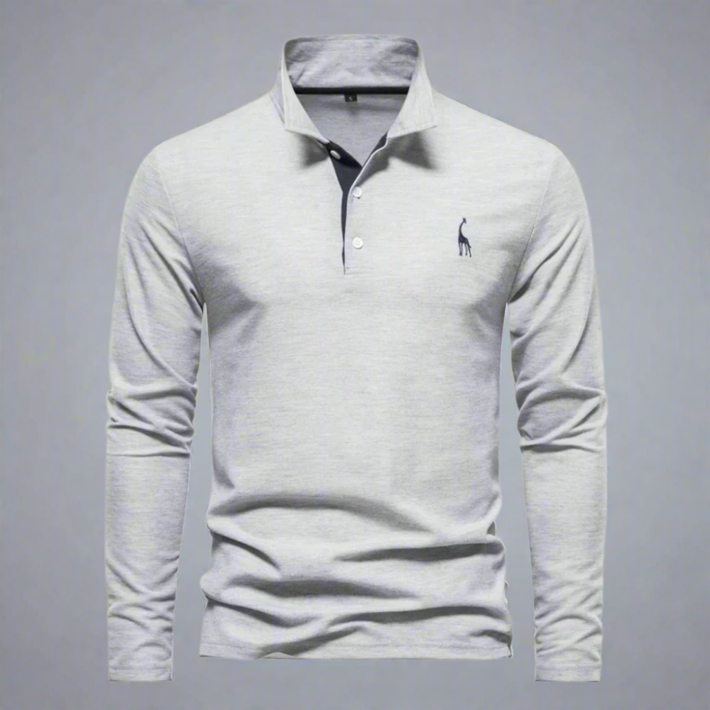 Men’s Slim Fit Long Sleeve Polo Shirt | Casual Classic