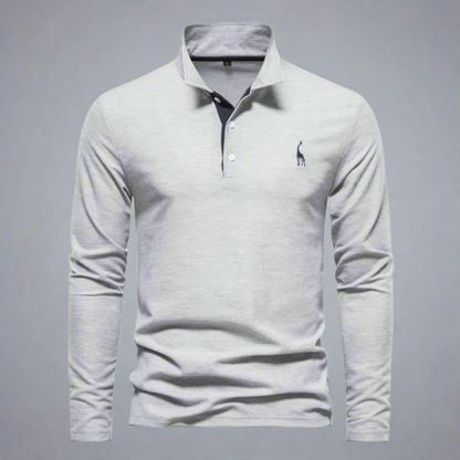Men’s Slim Fit Long Sleeve Polo Shirt | Casual Classic