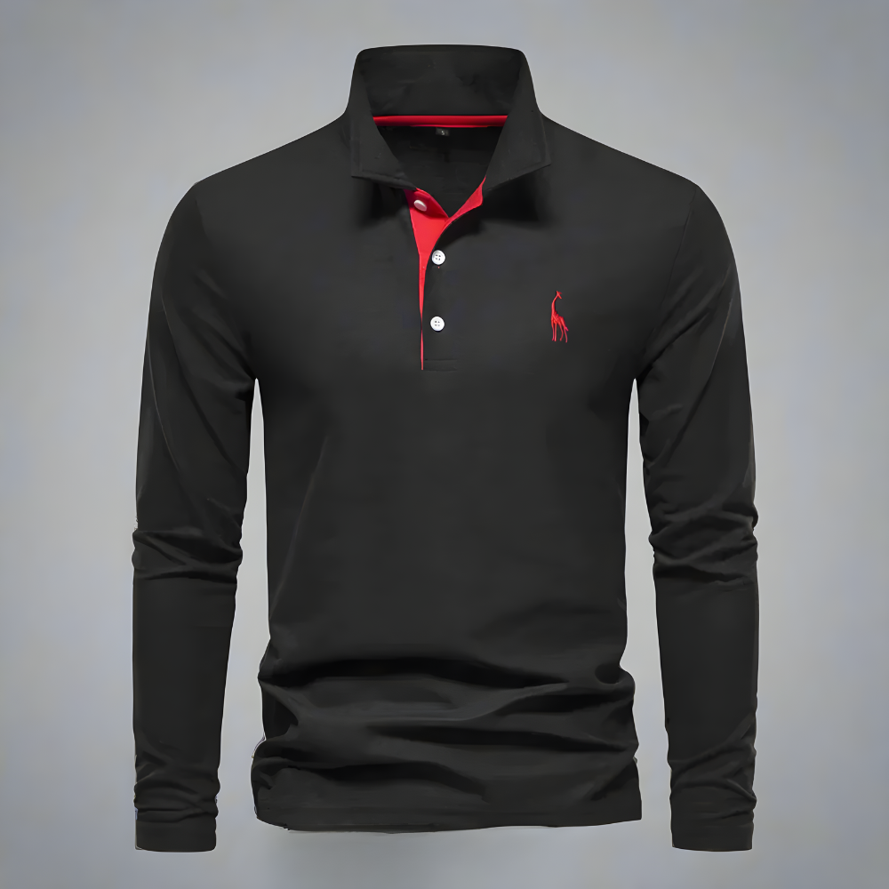 Men’s Slim Fit Long Sleeve Polo Shirt | Casual Classic