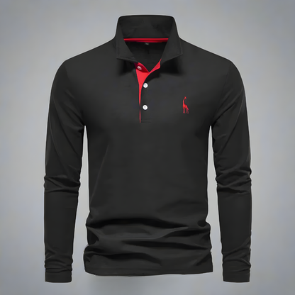 Men’s Slim Fit Long Sleeve Polo Shirt | Casual Classic