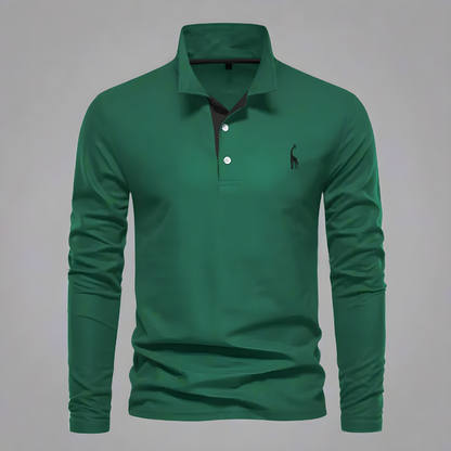 Men’s Slim Fit Long Sleeve Polo Shirt | Casual Classic