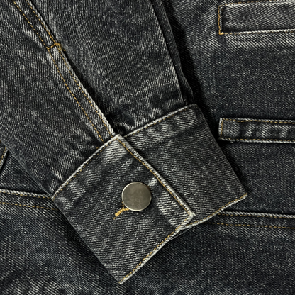 Men's Slim Fit Vintage Washed Denim Jacket Baseball Collar Style 5