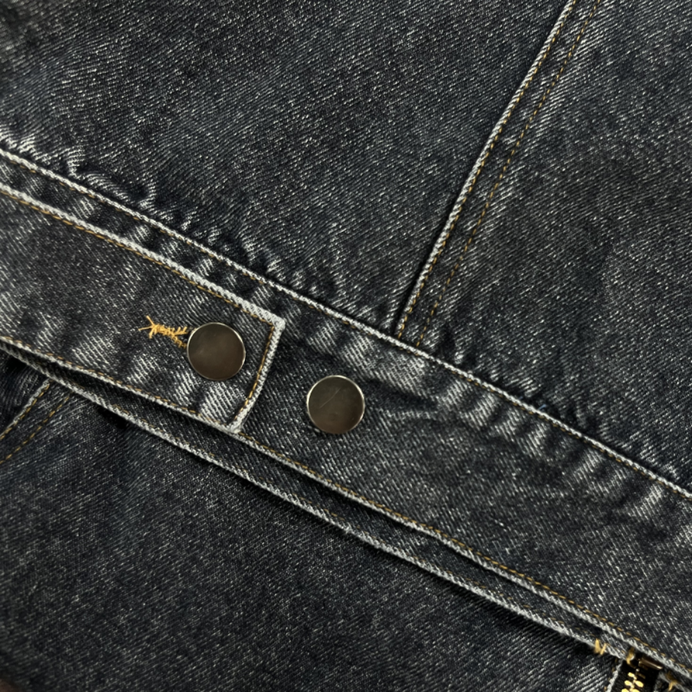 Men's Slim Fit Vintage Washed Denim Jacket Baseball Collar Style 6