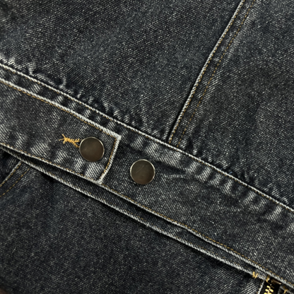 Men's Slim Fit Vintage Washed Denim Jacket Baseball Collar Style 6