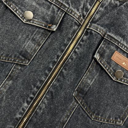 Men's Slim Fit Vintage Washed Denim Jacket Baseball Collar Style 7