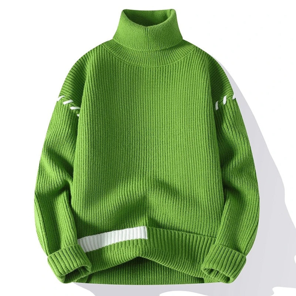 Men's Soft Knit Turtleneck Sweater Stylish Layering Top 1