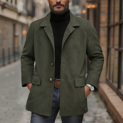 Men's Stylish Corduroy Coat - Button Up Winter Jacket