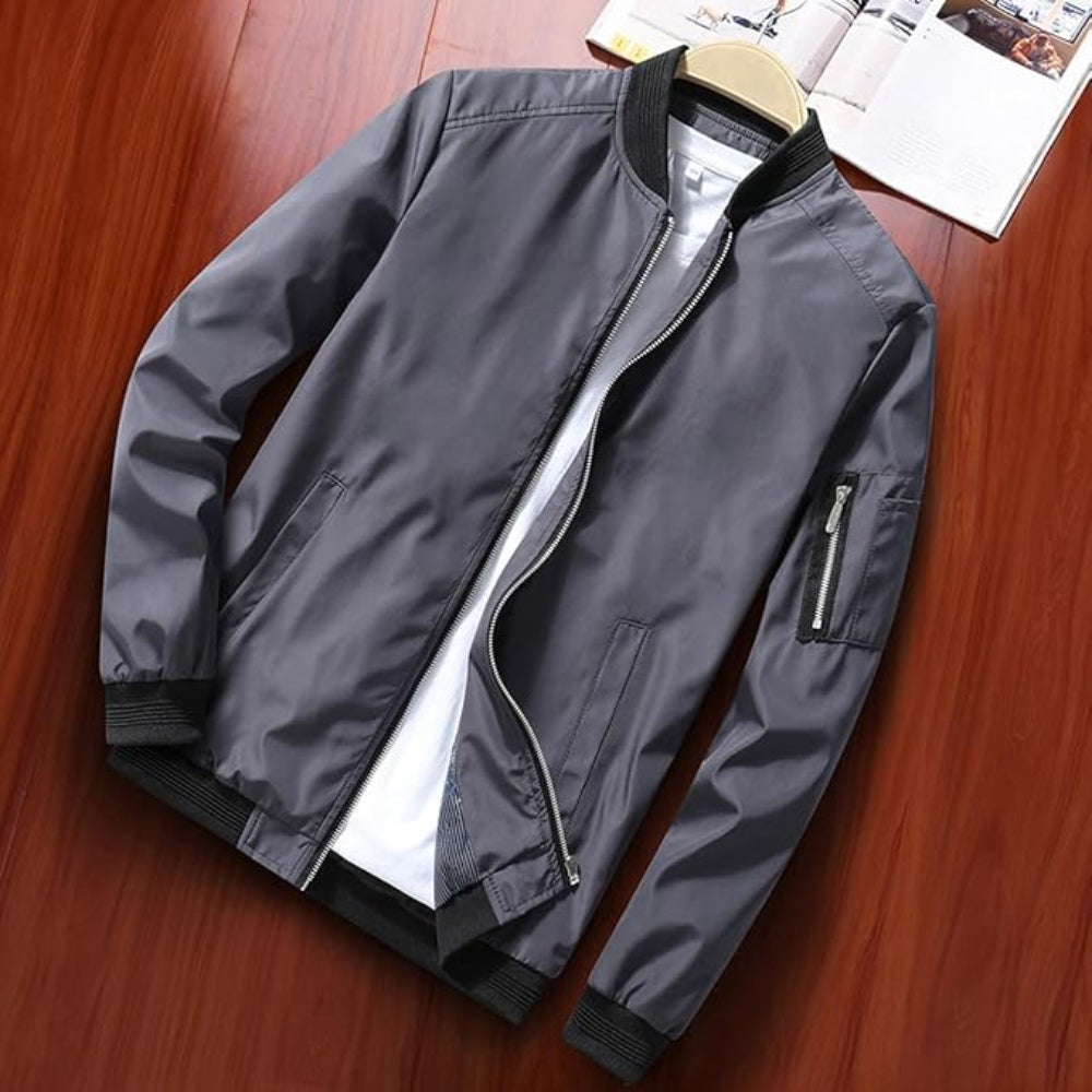 Men's Windbreaker Bomber Jacket Lightweight Casual Stylish Outerwear 12