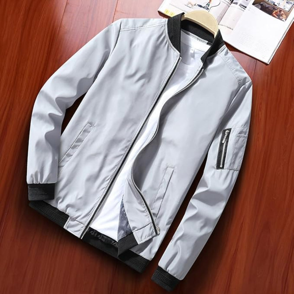 Men's Windbreaker Bomber Jacket Lightweight Casual Stylish Outerwear 16