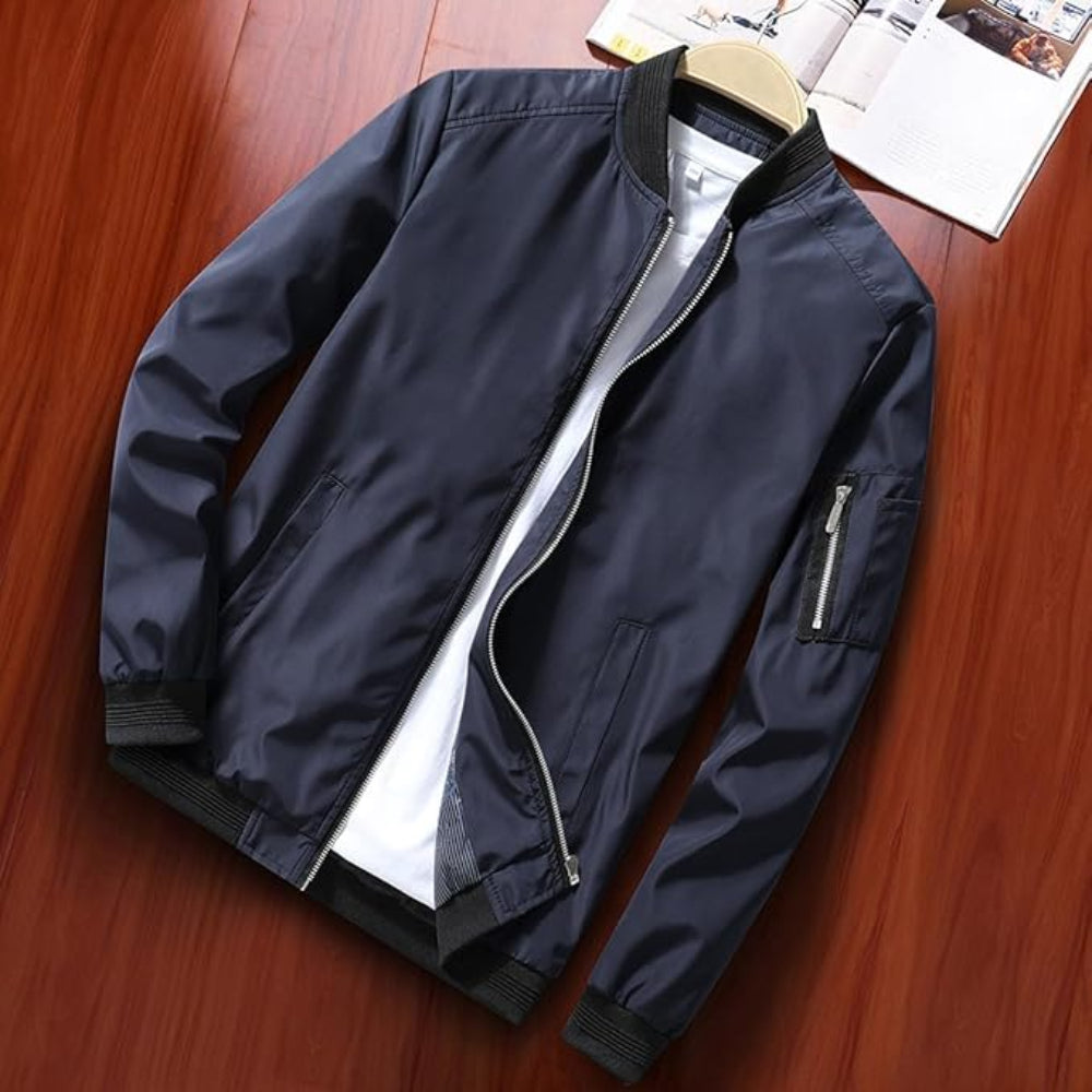 Men's Windbreaker Bomber Jacket Lightweight Casual Stylish Outerwear 2