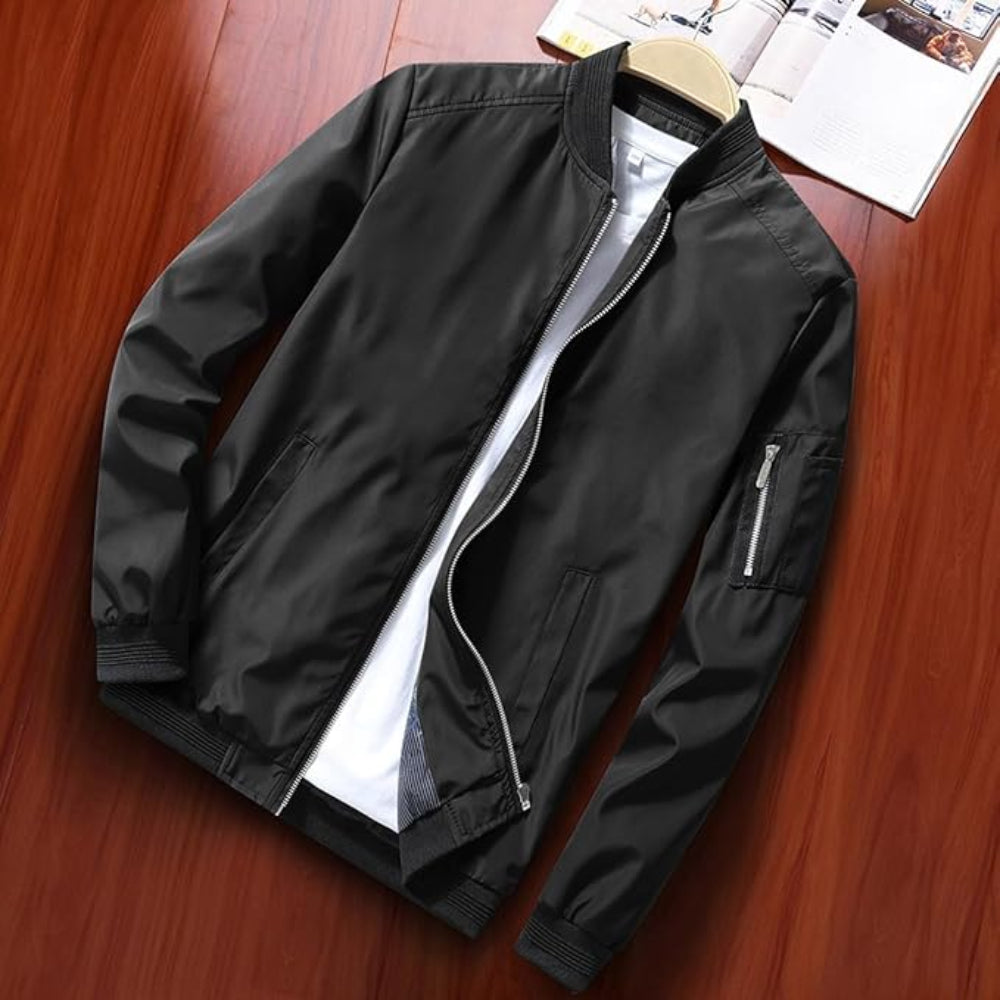 Men's Windbreaker Bomber Jacket Lightweight Casual Stylish Outerwear 4