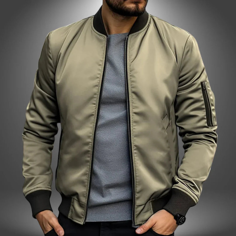 Men's Windbreaker Bomber Jacket Lightweight Casual Stylish Outerwear 5